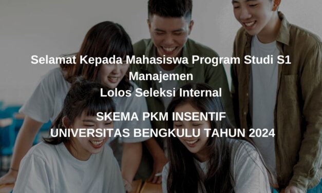 Hasil Seleksi Internal Skema PKM Insentif Universitas Bengkulu Tahun 2024