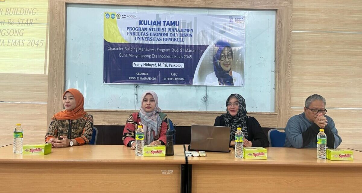Kuliah Tamu Prodi S1 Manajemen “Character Building Mahasiswa Prodi S1 Manajemen, Guna Menyongsong Era Indonesia Emas 2045”